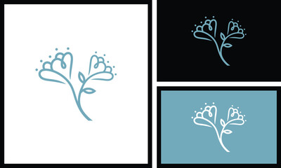 simple, minimalist and elegant flower logo design