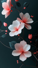 Fototapeta premium 轻奢花朵唯美背景