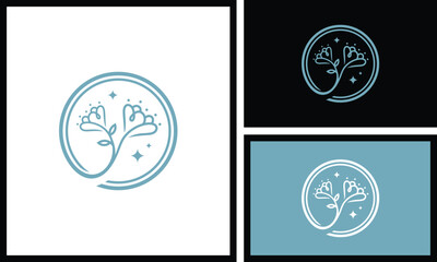 simple, minimalist and elegant flower logo design