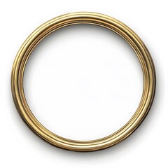 A Gold Circular Frame Isolated on White Background