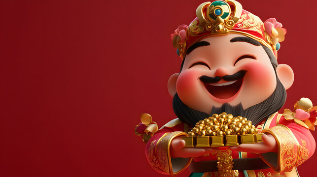 3D Cartoon God of Wealth