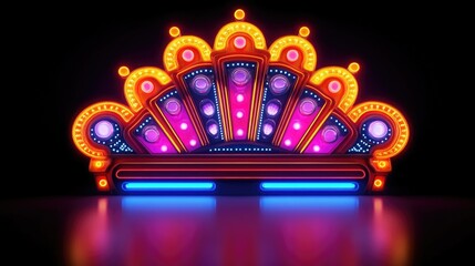 Fototapeta premium Neon Retro Casino Marquee Sign Display