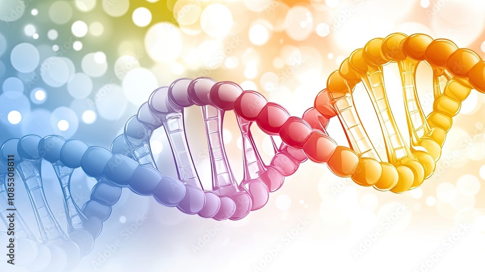 Aufkleber a stylized representation of dna strands twisting and intertwining, symbolizing the core of genetic 