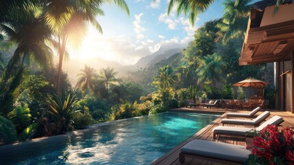 Obraz premium Tropical Paradise Pool