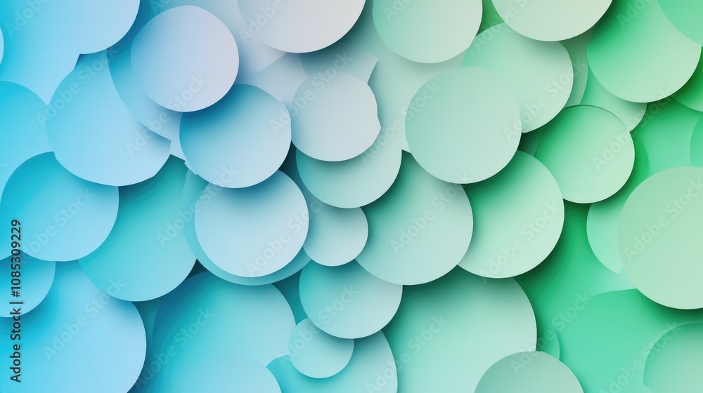 Poster calming layers of circles with gradient hues