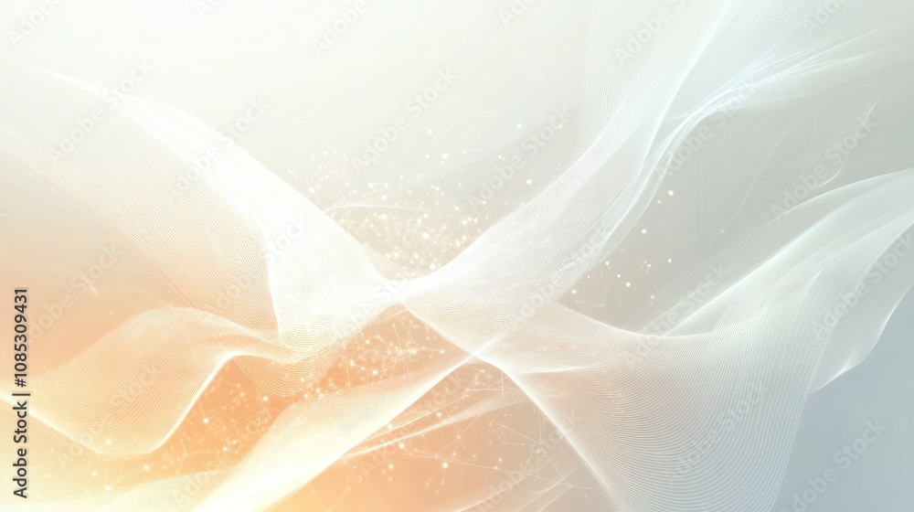 Poster interconnected light waves in soft background