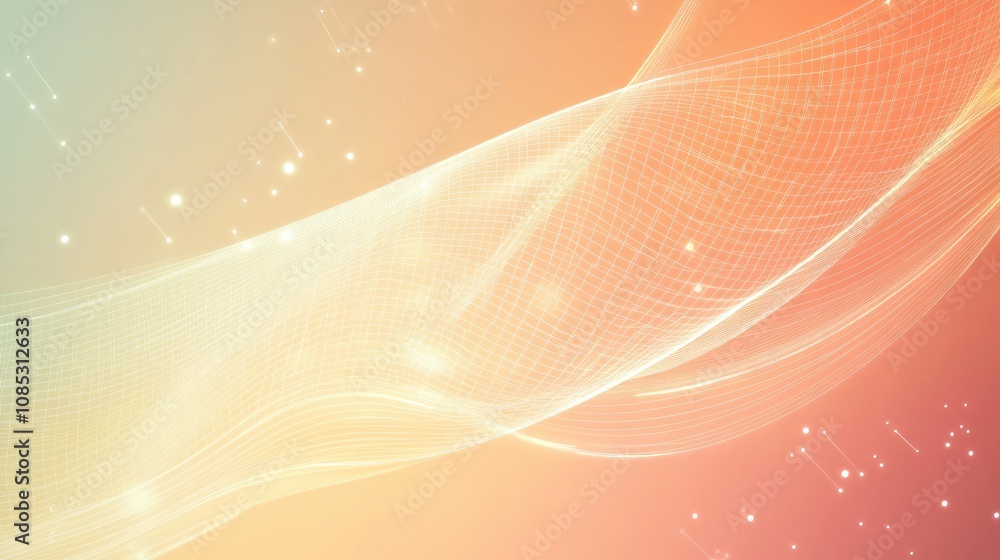 Poster modern technology background with soft lines and grid