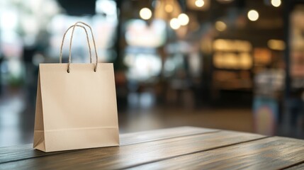 Paper Bag on a Wooden Table