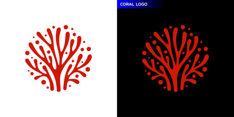 Coral logo. Undersea life. Icon symbol design template EPS 10