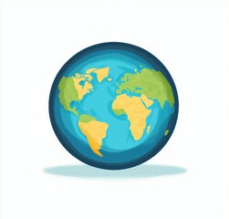 Naklejka premium Digital Illustration of a Colorful Earth Globe Showing Continents and Oceans, Ideal for Education, Global Awareness, and Environmental Themes in Various Projects