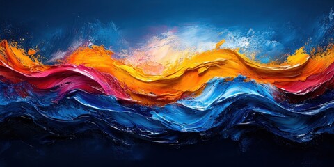 Abstract background colored stains and waves of liquid glossy paint	
