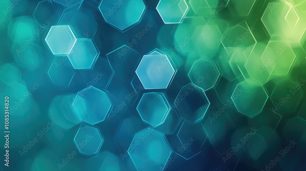 Aufkleber abstract smooth gradient with hexagons and cool tones
