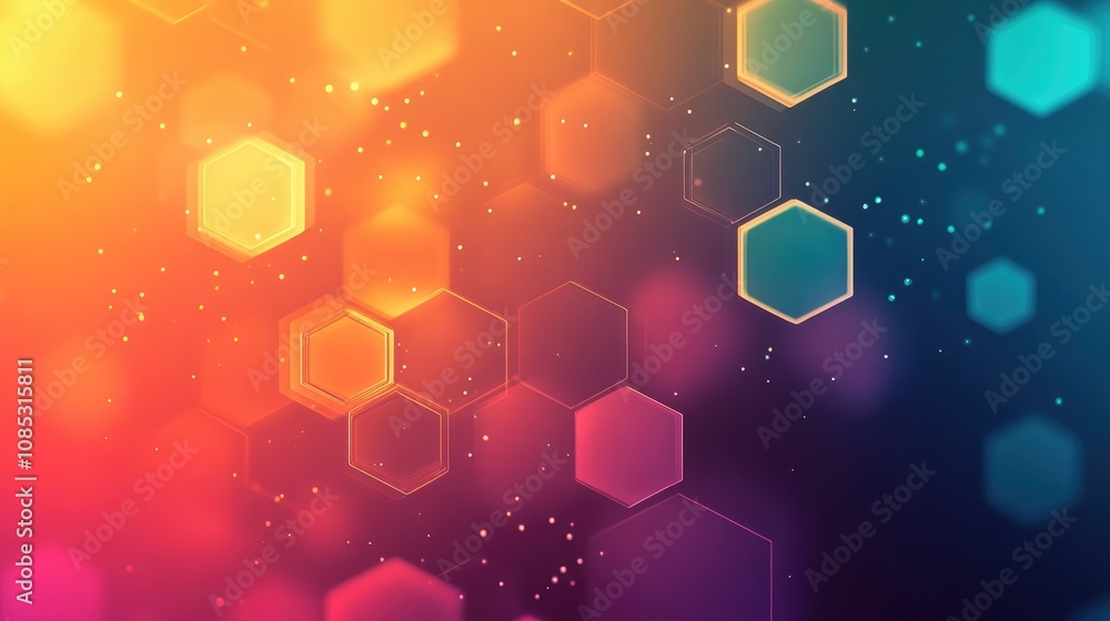 Poster vibrant hexagonal gradient background design