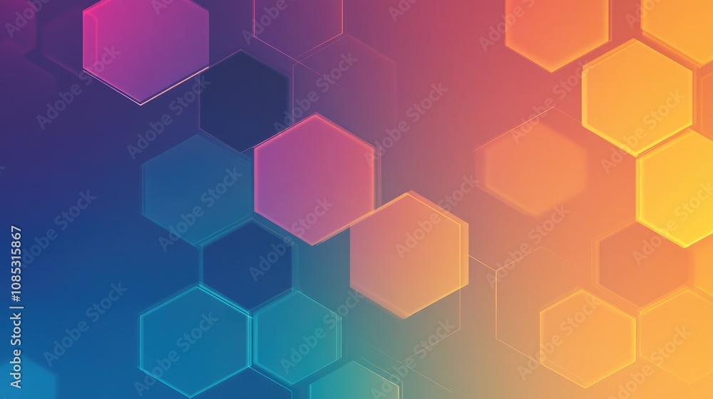 Poster vibrant gradient hexagonal background design