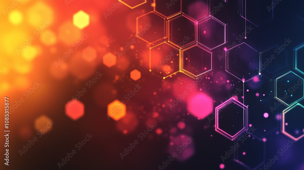 Poster vibrant hexagonal gradient background