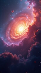 Fototapeta premium Stunning nebula explosion with vibrant colors spreading through the galaxy.