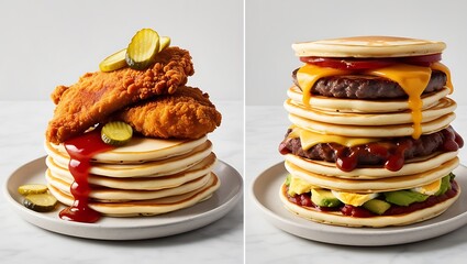 set fast food items isolated background,for advertisement.