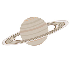 Saturn planet vector illustration. Saturn planet in cartoon color style. Solar system space object isolated on white background.  Detailed drawing for posters, decoration, print © EVGENIY