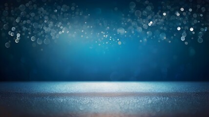 Abstract Blue Bokeh Background with Soft Light Effects