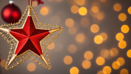 red and gold christmas star