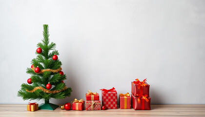  A lovely Christmas tree decorations with gift and balloons 