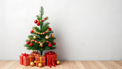  A lovely Christmas tree decorations with gift and balloons 