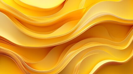 3D render of a yellow abstract background wave, Abstract background 3d wave
