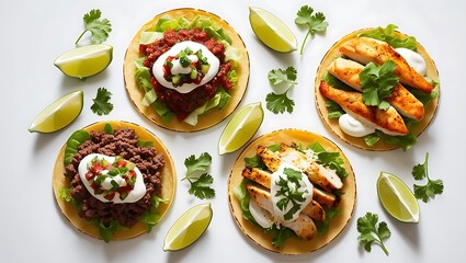 Fototapeta premium Different type of fast food item collection sets for advertisement