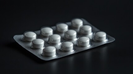 Pill Pack: A close-up of a blister pack of white pills. The image evokes a sense of medical care and the importance of medication in maintaining health and well-being. 