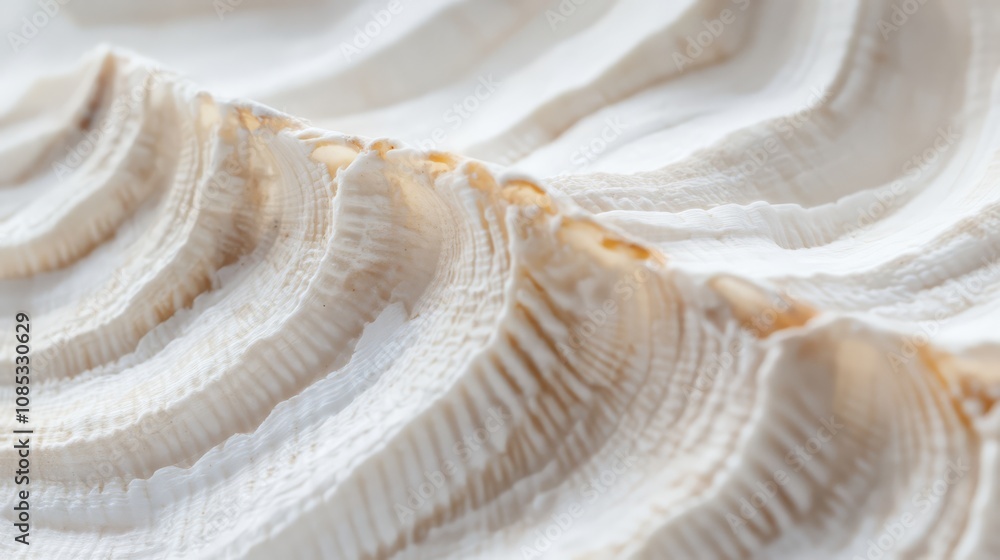 Poster seashell texture close-up: intricate, undulating patterns and textures of a seashell's surface, show