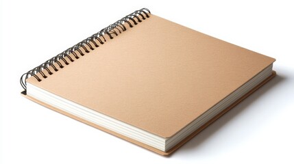 Spiral-Bound Kraft Notebook Mockup 