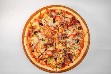 Fresh and juicy pizza with filling