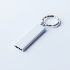 White USB Keychain Mockup 