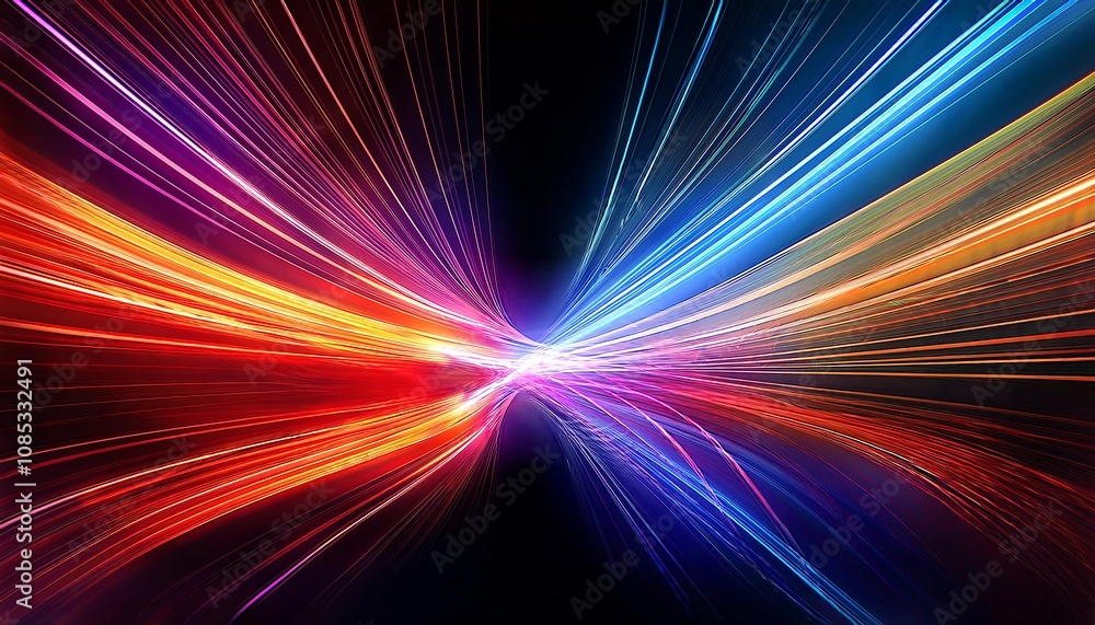 Poster  Vibrant colors and dynamic movement are captured in flowing lines of light that convey _1(524)