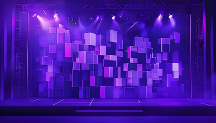 Obraz premium Neon-Lit Abstract Performance Stage