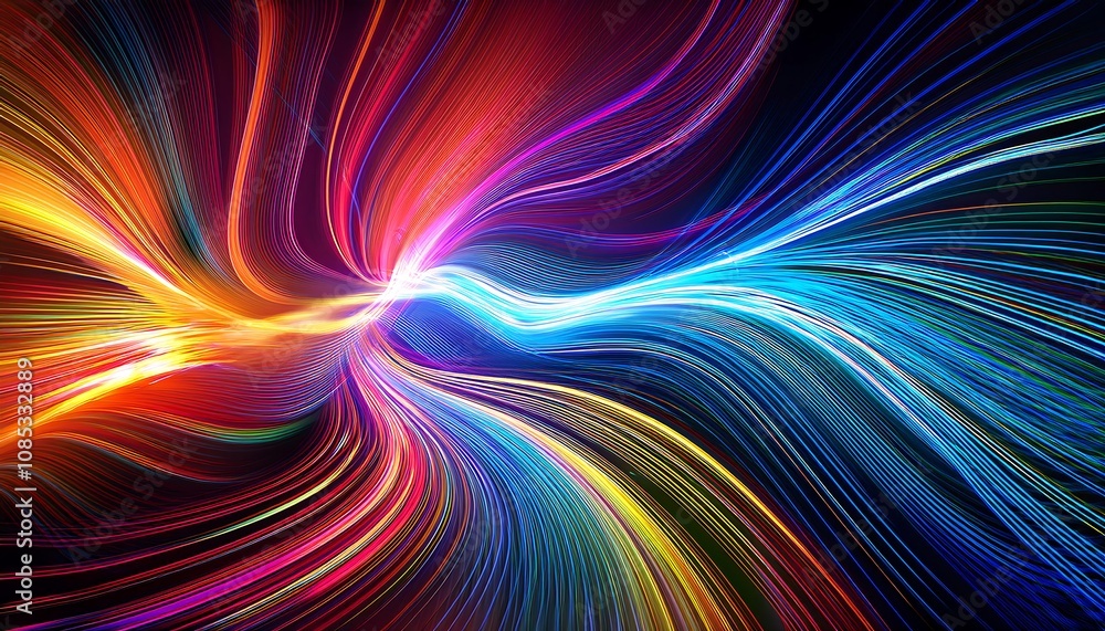 Aufkleber  Vibrant colors and dynamic movement are captured in flowing lines of light that convey ener_1(523)