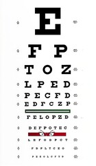 Snellen eye chart for vision testing.
