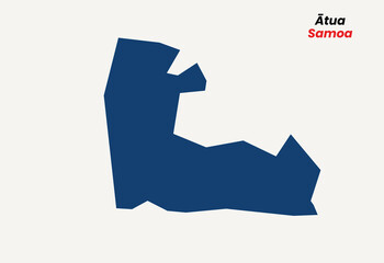 Map of Ātua, Map of Ātua with fill colour, Map of Samoa state Ātua, Vector Illustration, Samoa.
