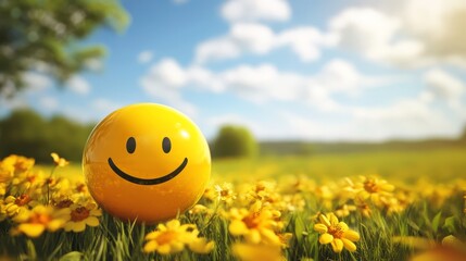 Sunny Smiley in Spring Meadow 