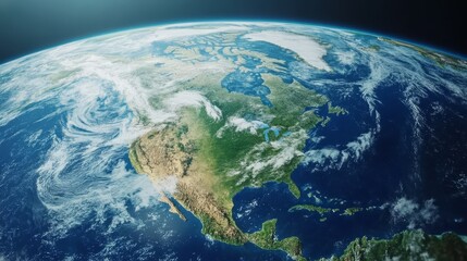 Our Fragile Blue Marble: A breathtaking view of Earth from space, showcasing the intricate beauty of our planet. The vast oceans, swirling clouds.