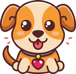 Cute dog illustration icon vector