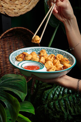 Fresh and juicy dumplings with filling