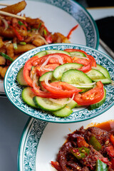Fresh and tasty salad with dressing