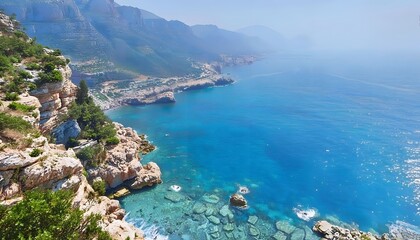 Obraz premium Mediterranean Coastline Near Algiers