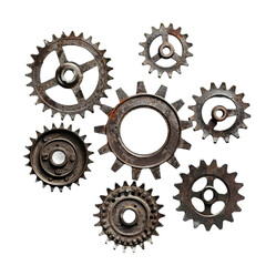 old gears isolated on white background
