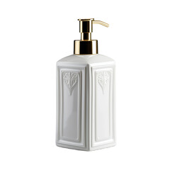 Obraz premium plastic white soap dispenser isolated on white 