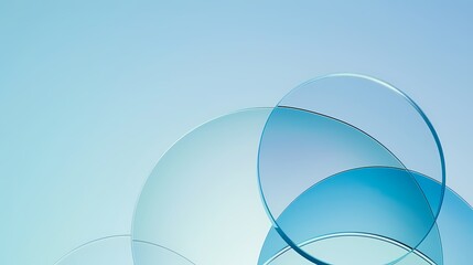 Digital technology blue glass abstract sphere poster background