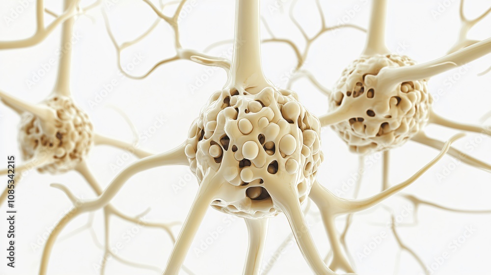 Poster microscopic view of neurons: exploring the complex network of brain cells