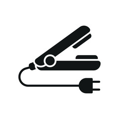 Hair straightener tool icon vector for beauty hair saloon in simple and modern concept design