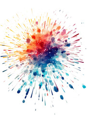 colorful fireworks isolated on white background
